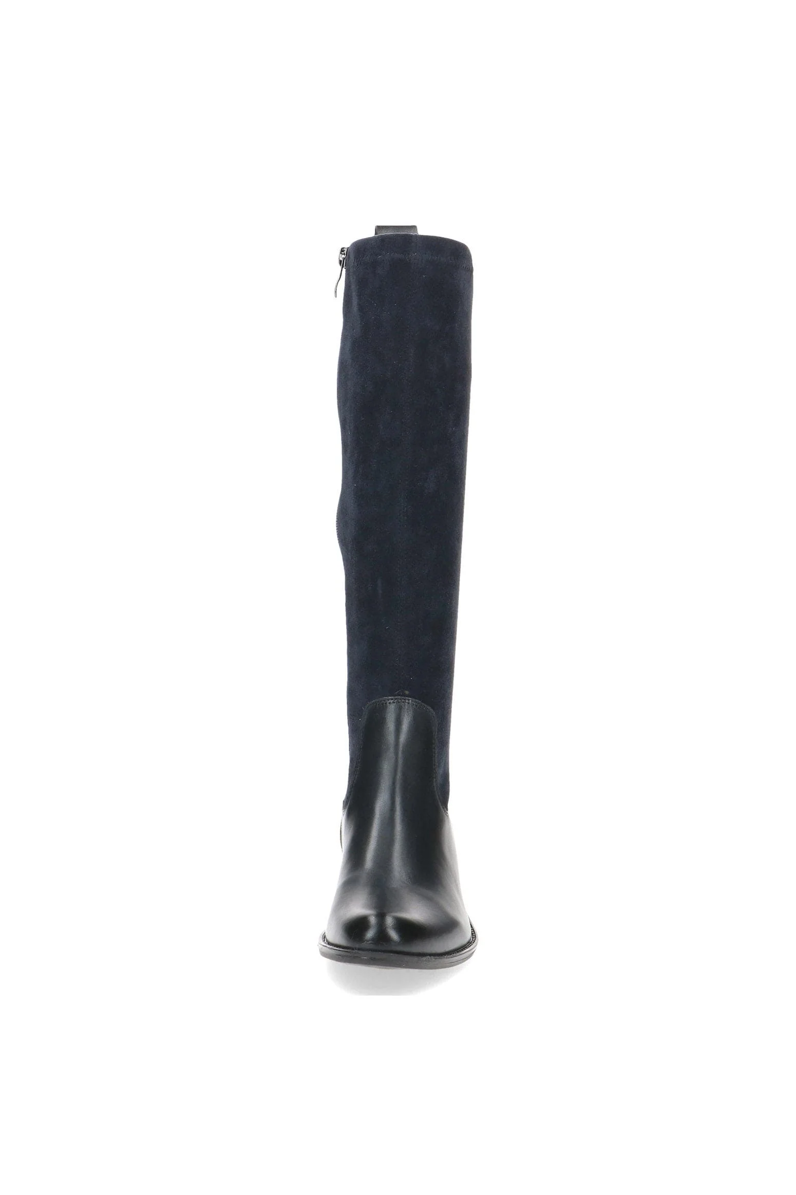 Leather and Stretch Suede Knee High Boots - Ocean Comb - Image 4