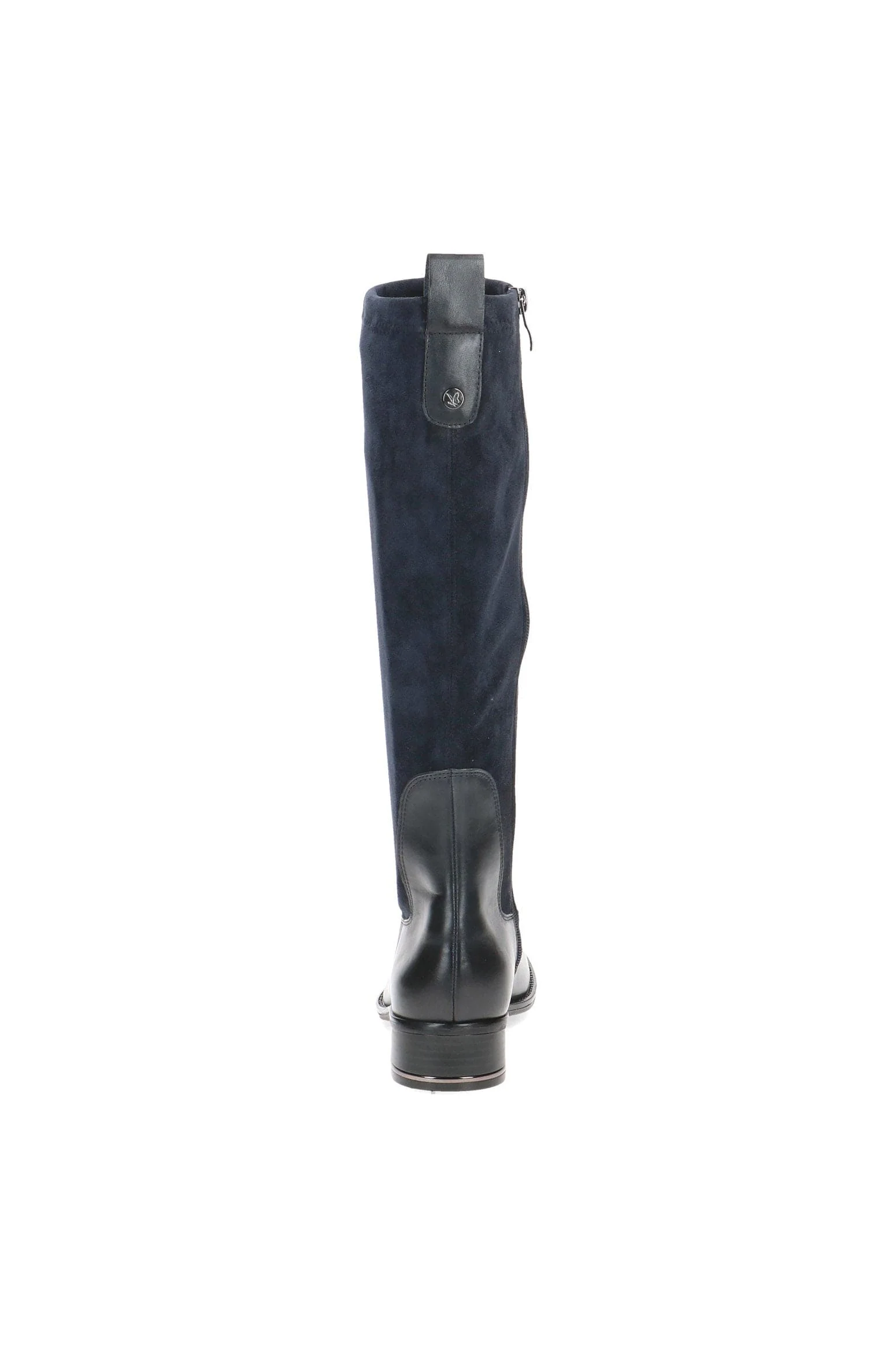 Leather and Stretch Suede Knee High Boots - Ocean Comb - Image 5