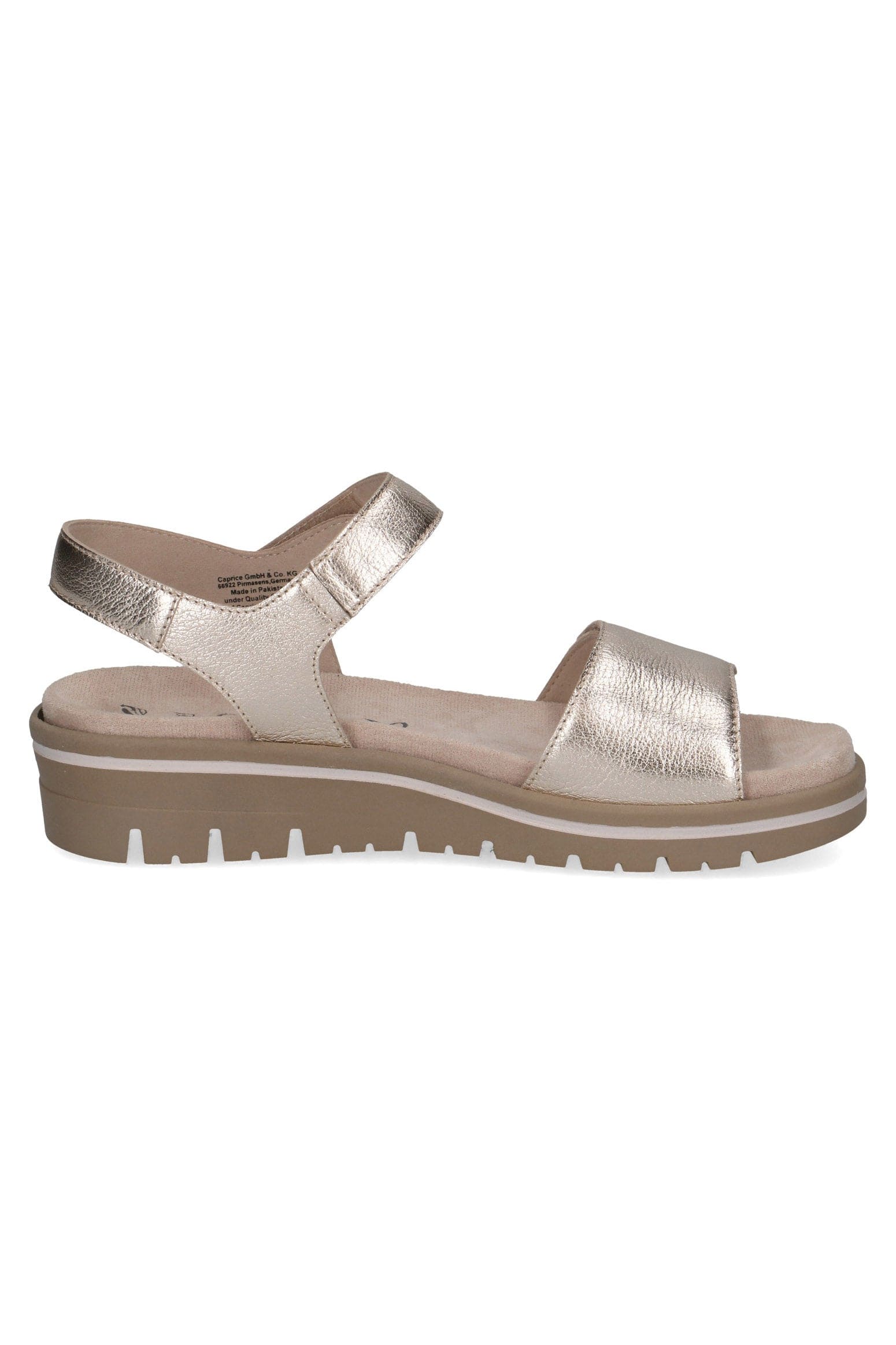 Wide Fit Leather Sandals - Platin Metal - Image 3