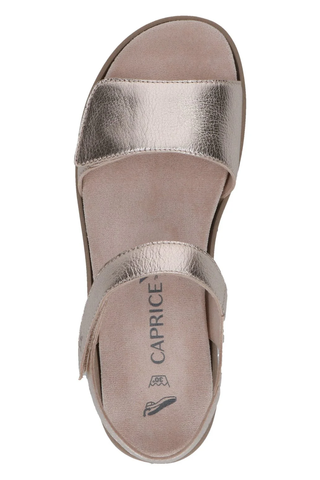 Wide Fit Leather Sandals - Platin Metal - Image 4