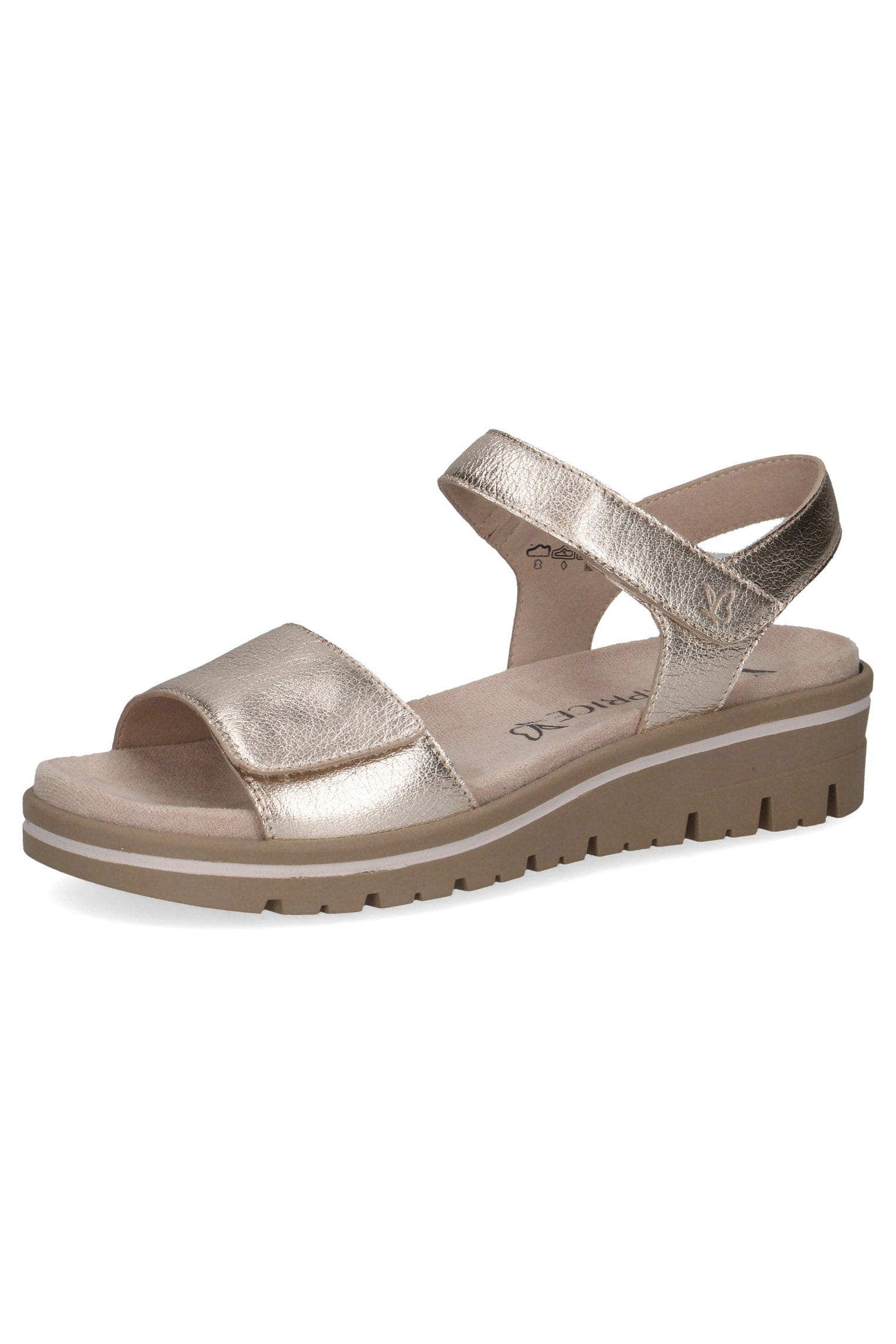 Wide Fit Leather Sandals - Platin Metal - Image 6