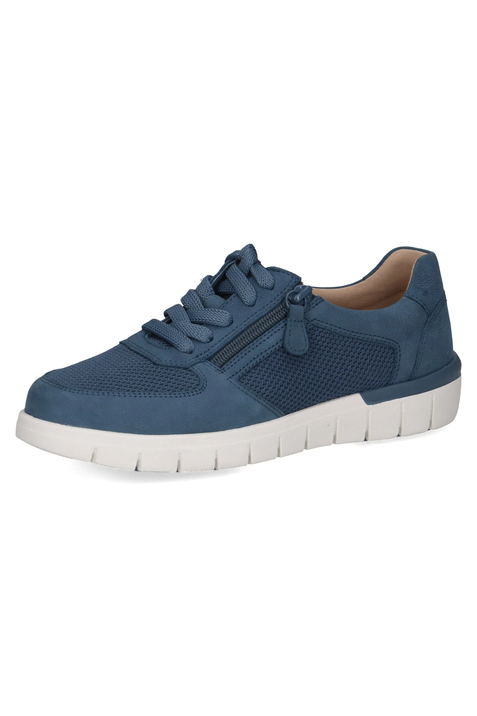Wide Fit Trainers with Zip Fastening - Blue Comb - Image 3