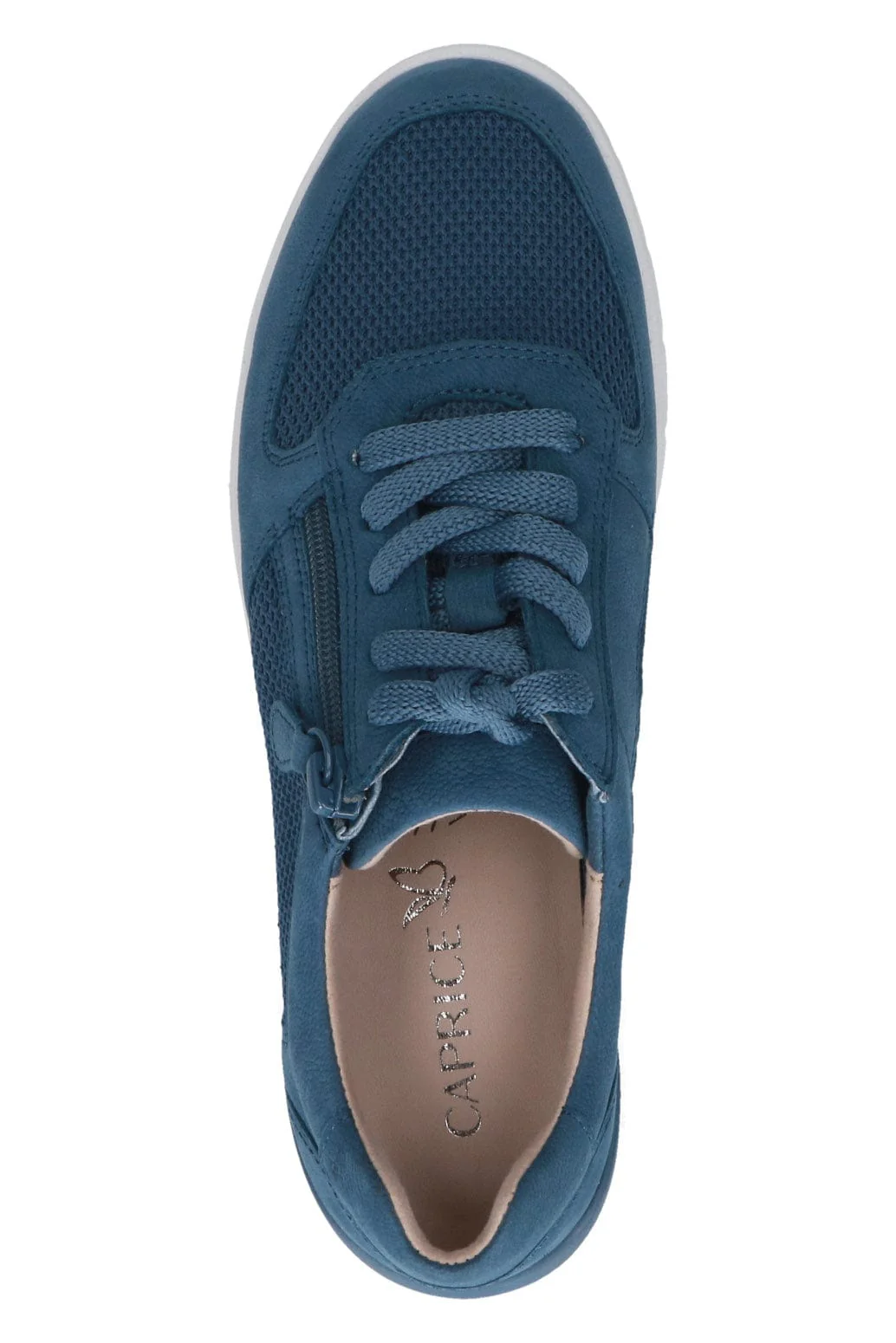Wide Fit Trainers with Zip Fastening - Blue Comb - Image 4