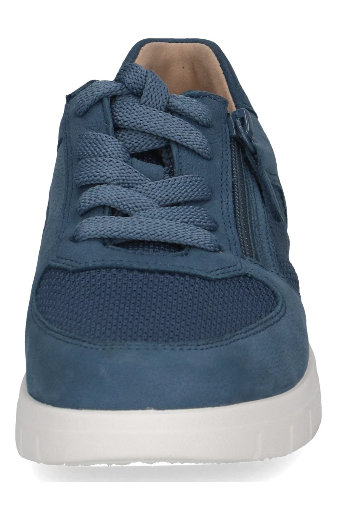 Wide Fit Trainers with Zip Fastening - Blue Comb - Image 7