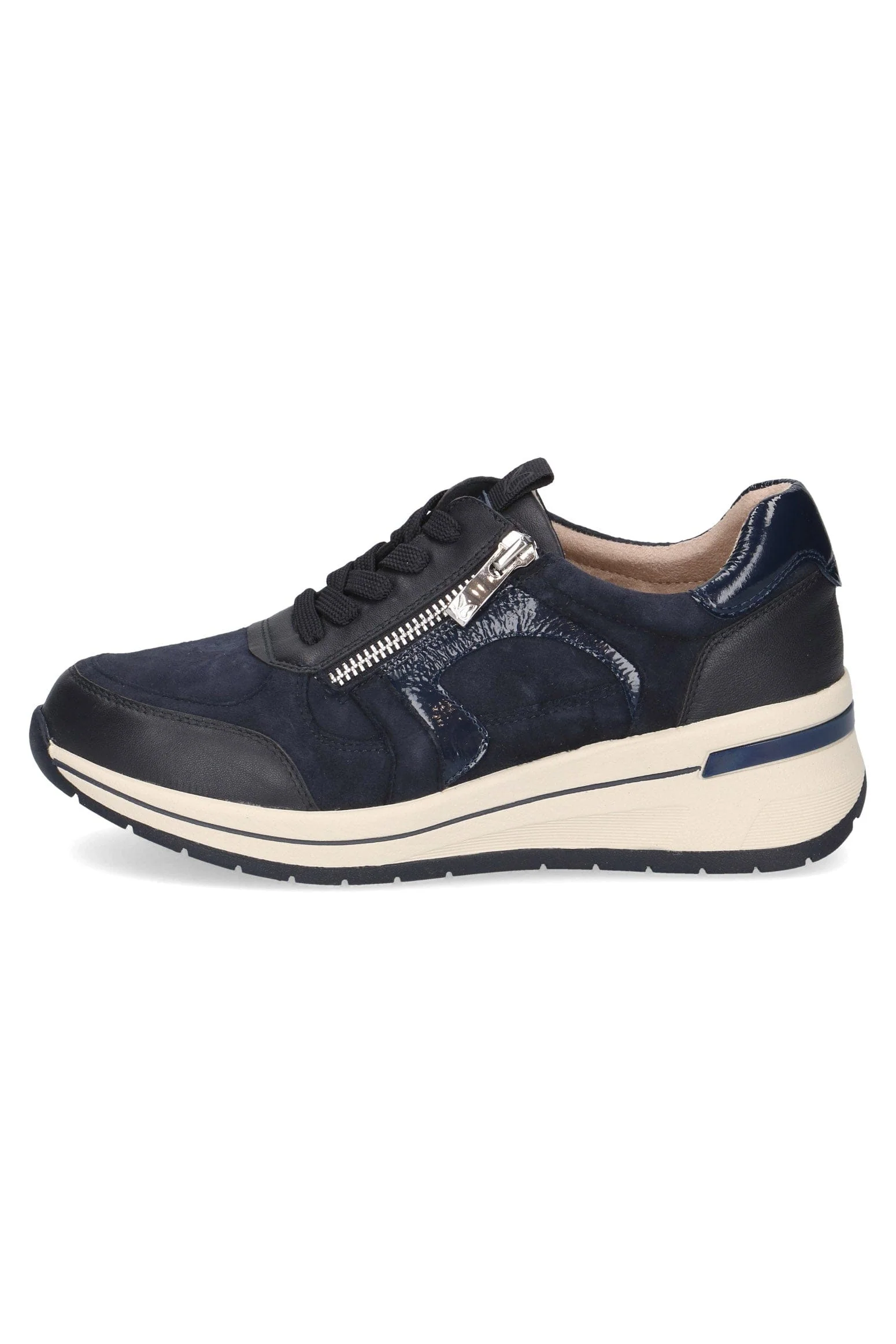 Wide Fit Trainers with Zip Fastening - Ocean Comb