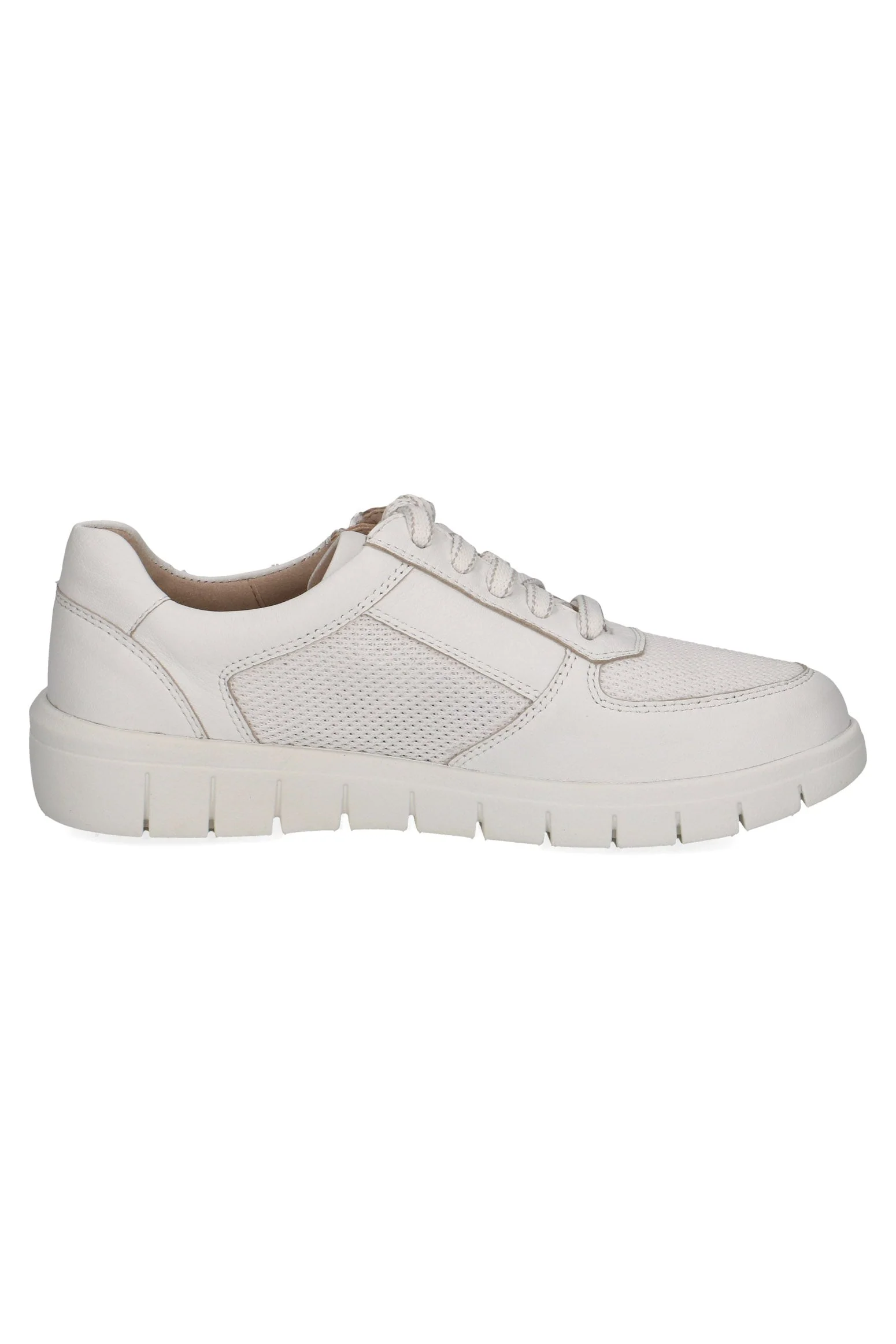 Wide Fit Trainers with Zip Fastening - White Nappa - Image 2