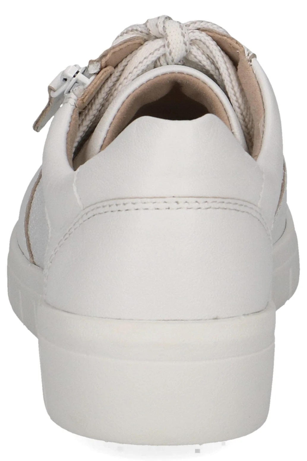 Wide Fit Trainers with Zip Fastening - White Nappa - Image 4
