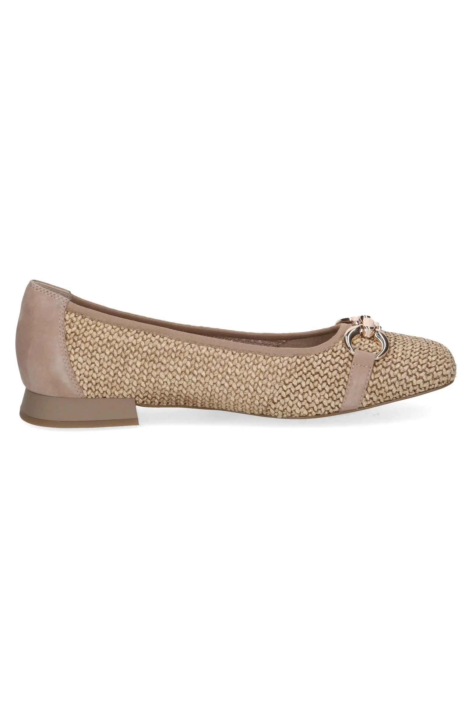 Woven Buckle Detail Ballerina Pump - Bark Comb - Image 2