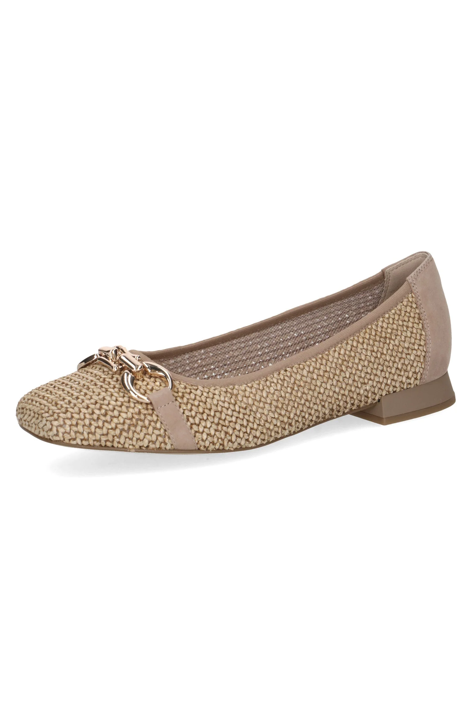 Woven Buckle Detail Ballerina Pump - Bark Comb - Image 3