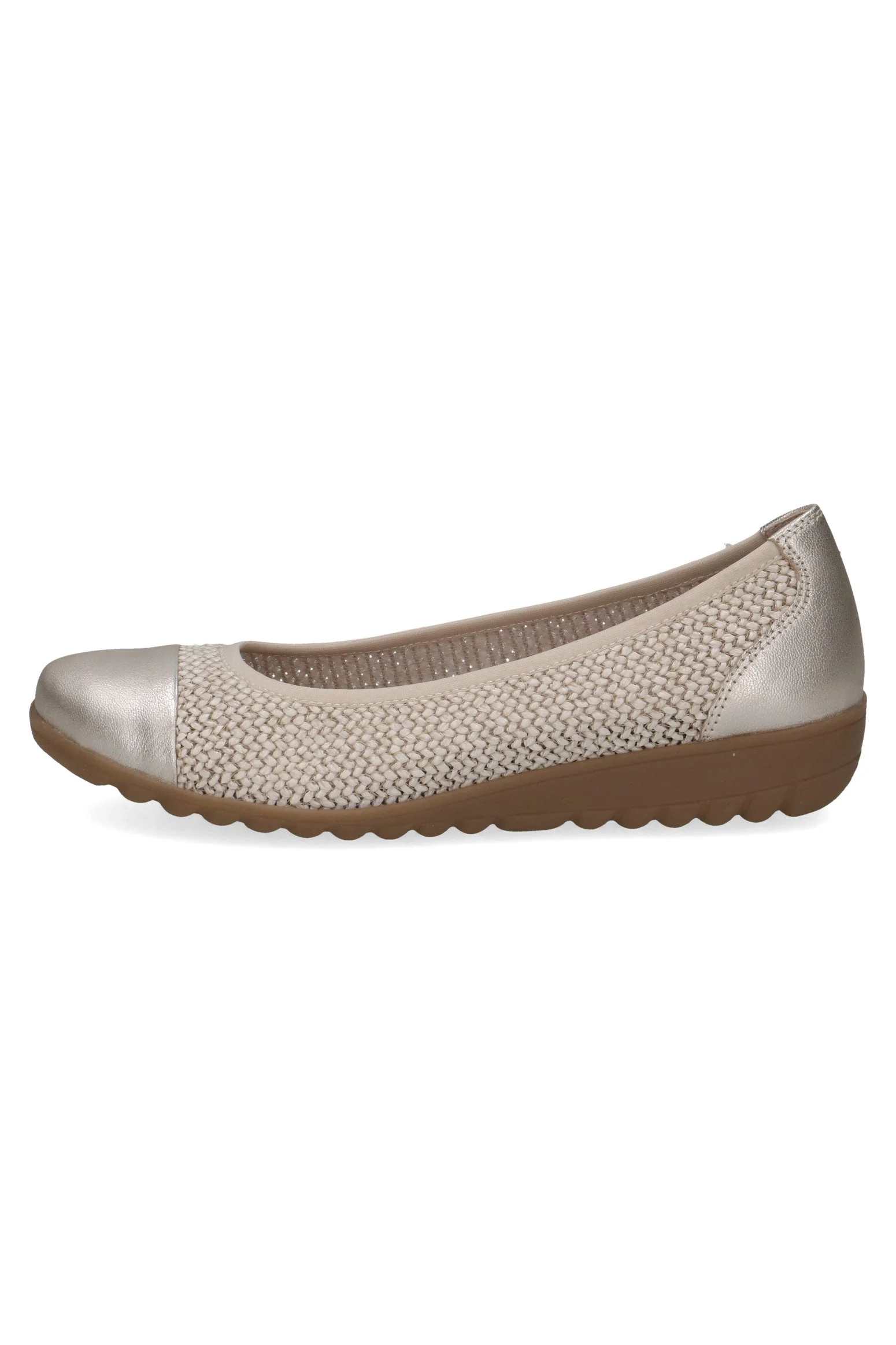 Woven Platform Ballerina Pump - Off-White Comb