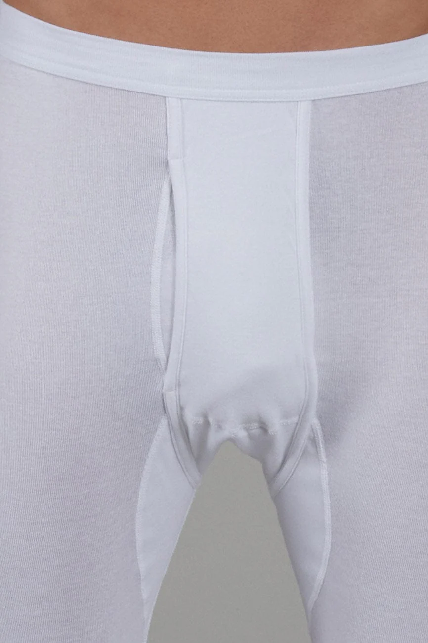 Organic Cotton Thermal Long Johns - White - Image 3