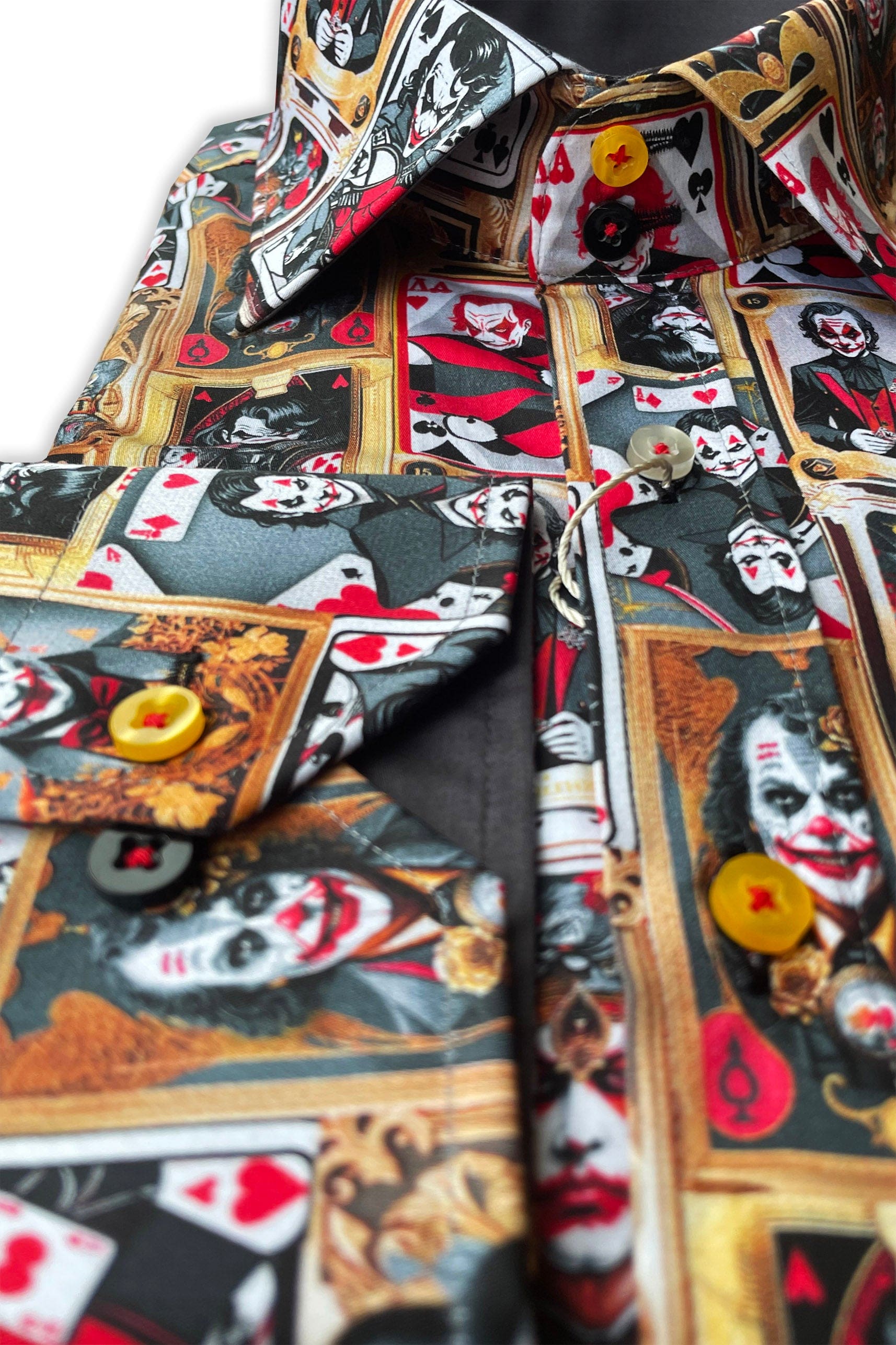 Satin Cotton Joker Print Shirt - Black - Image 2