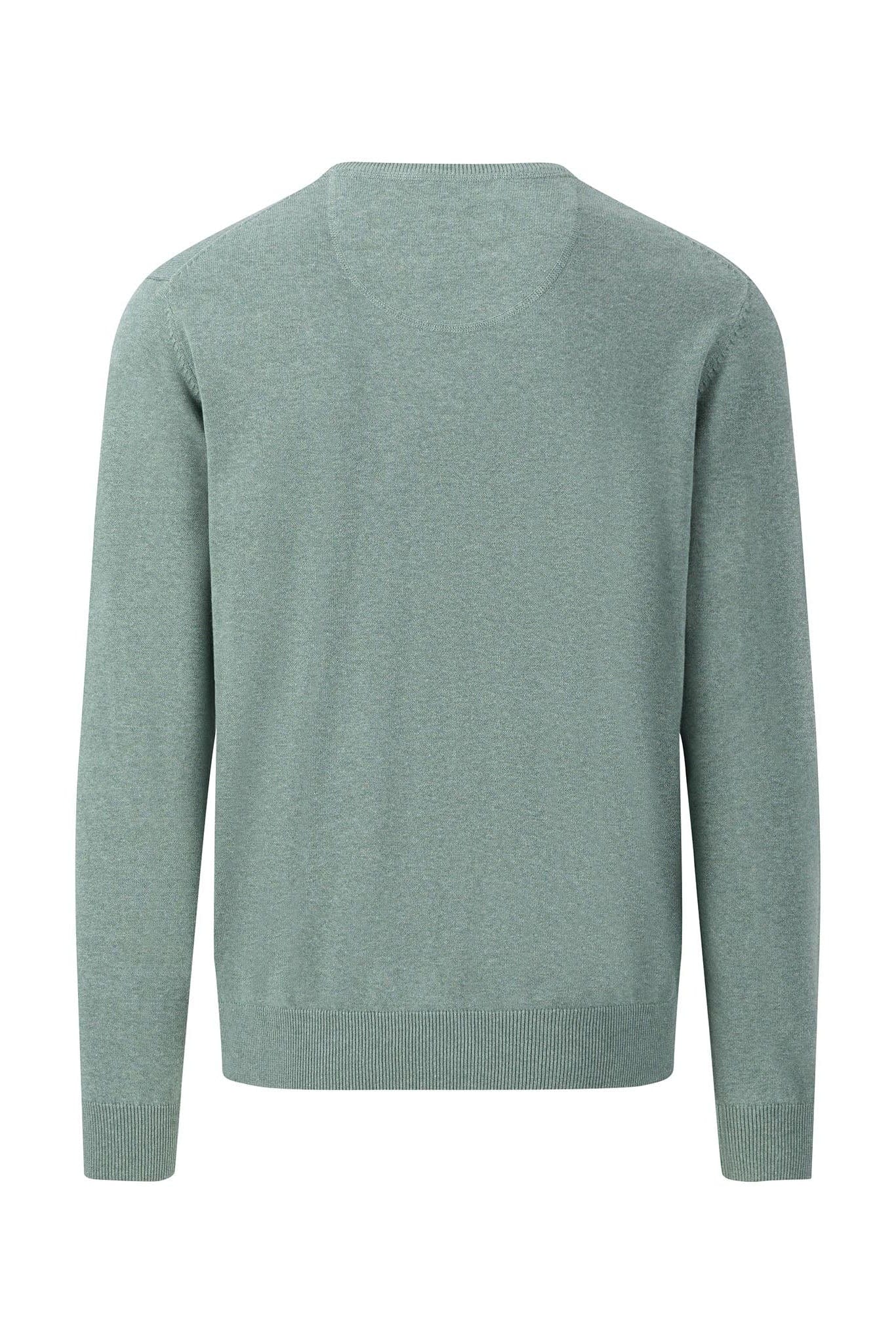 Superfine Cotton Crew Neck Jumper - Sage Green - Image 2