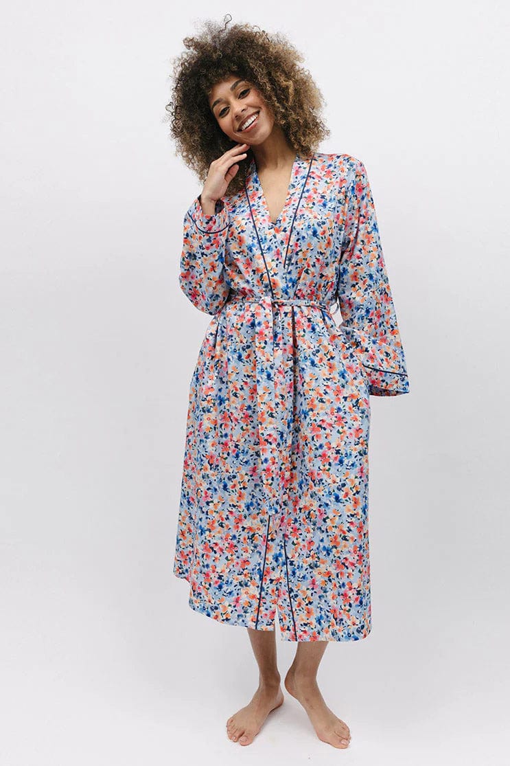 Bea Ditsy Print Long Dressing Gown - Image 2