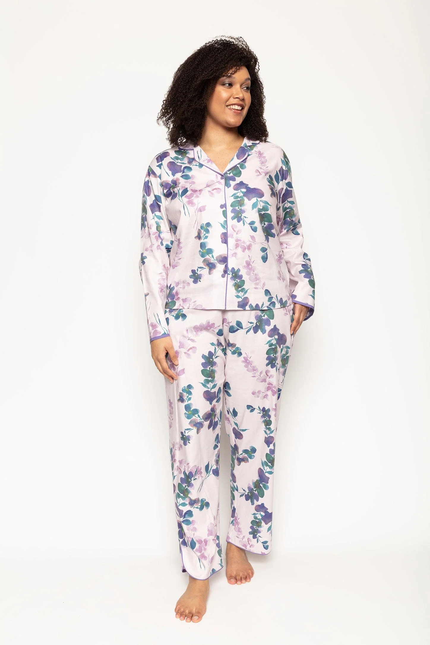 Camila Pink Floral Print Pyjama Top - Image 2