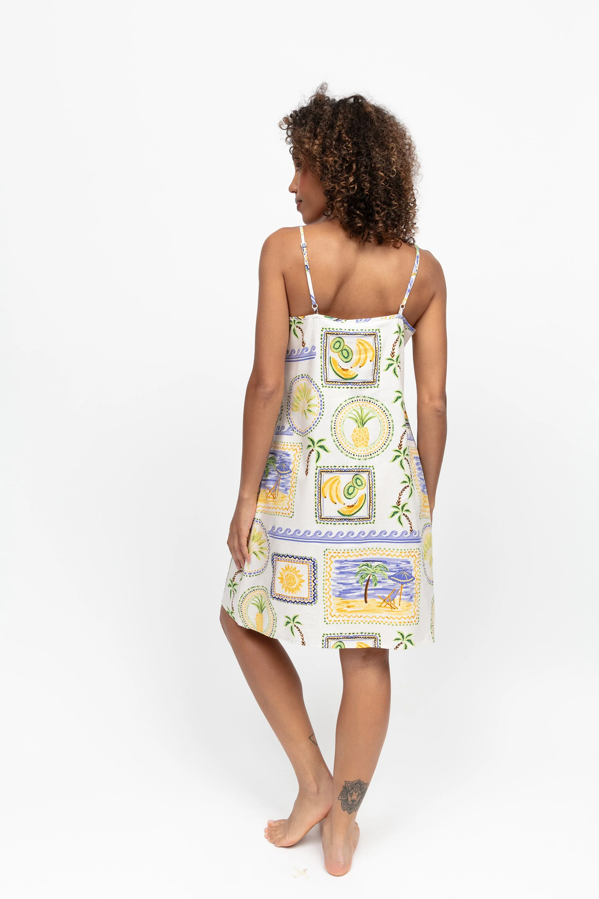 Cora Postcard Short Nightdress - Green - Image 3