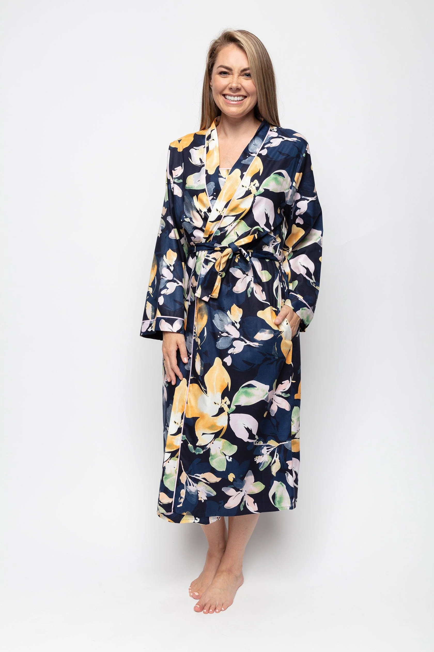 Estelle Floral Long Sleeve Long Dressing Gown - Image 2
