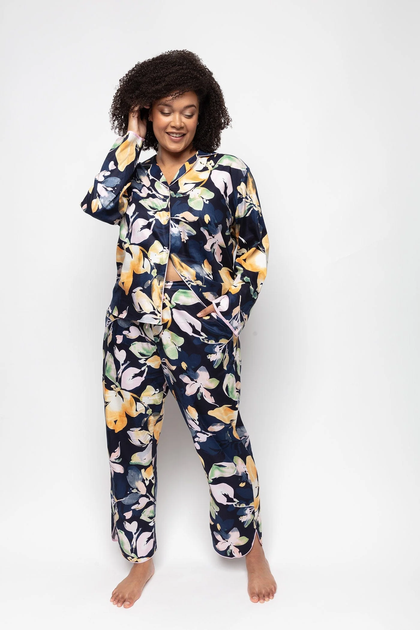 Estelle Floral Long Sleeve Pyjama Top - Image 2