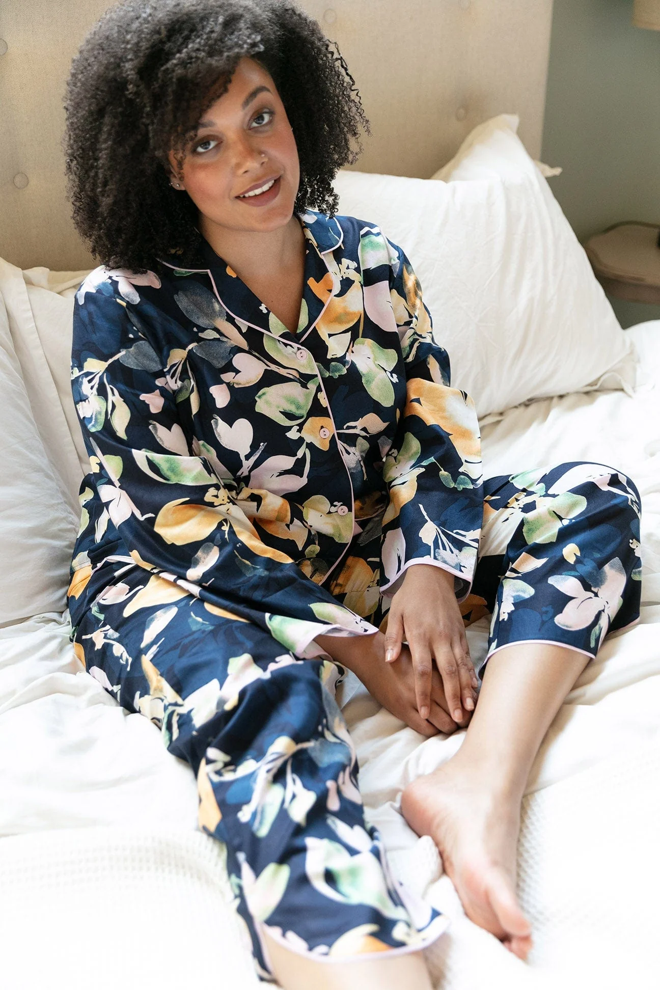 Estelle Floral Long Sleeve Pyjama Top - Image 3