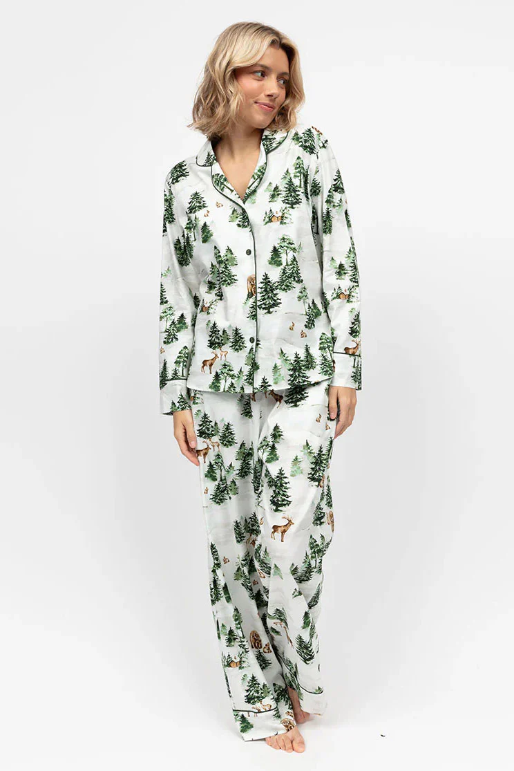 Fern Wide Leg Pyjama Set - Alpine Print - Image 3
