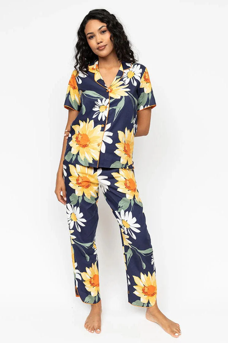 Georgina Floral Pyjama Set - Navy - Image 3