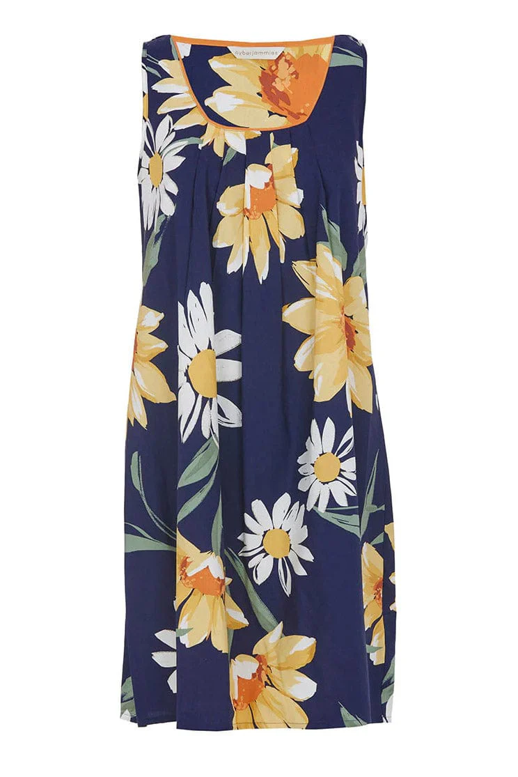 Georgina Floral Short Nightdress - Navy