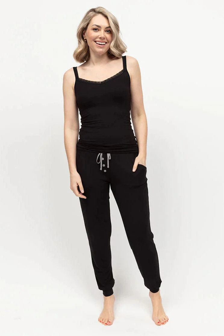 Jersey Lace Hidden Support Vest - Black - Image 5