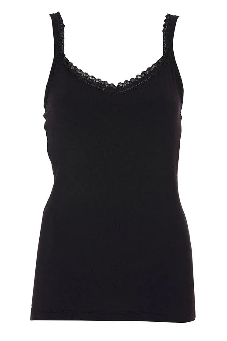 Jersey Strappy Hidden Support Vest - Black - Image 7