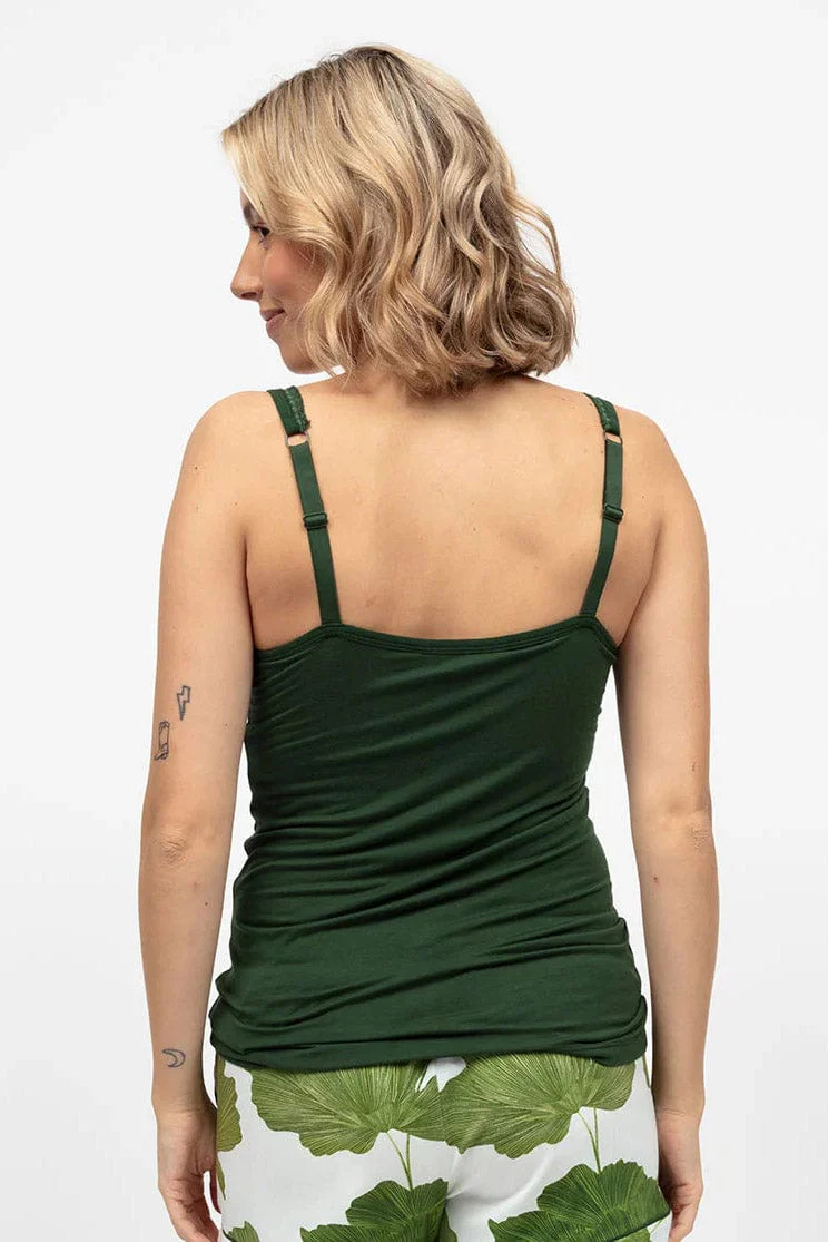 Jersey Strappy Hidden Support Vest - Olive - Image 3