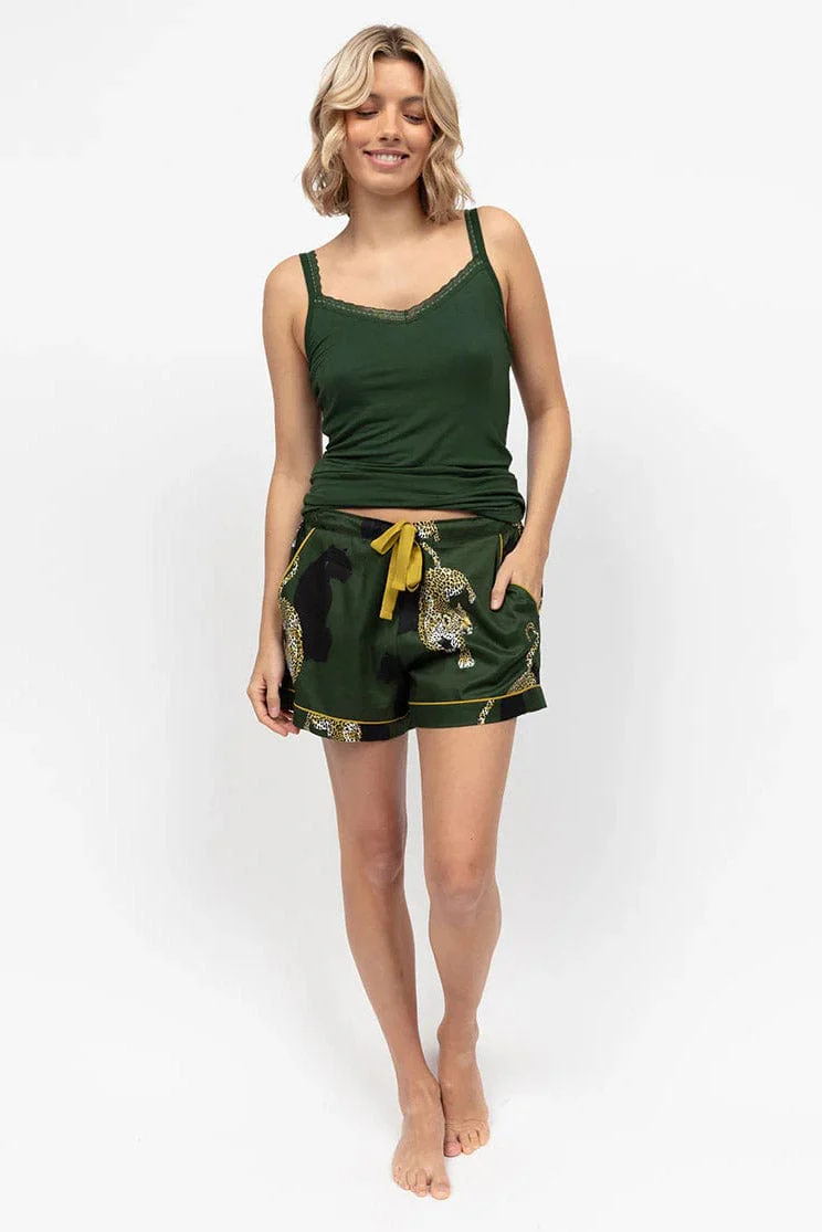 Jersey Strappy Hidden Support Vest - Olive - Image 4