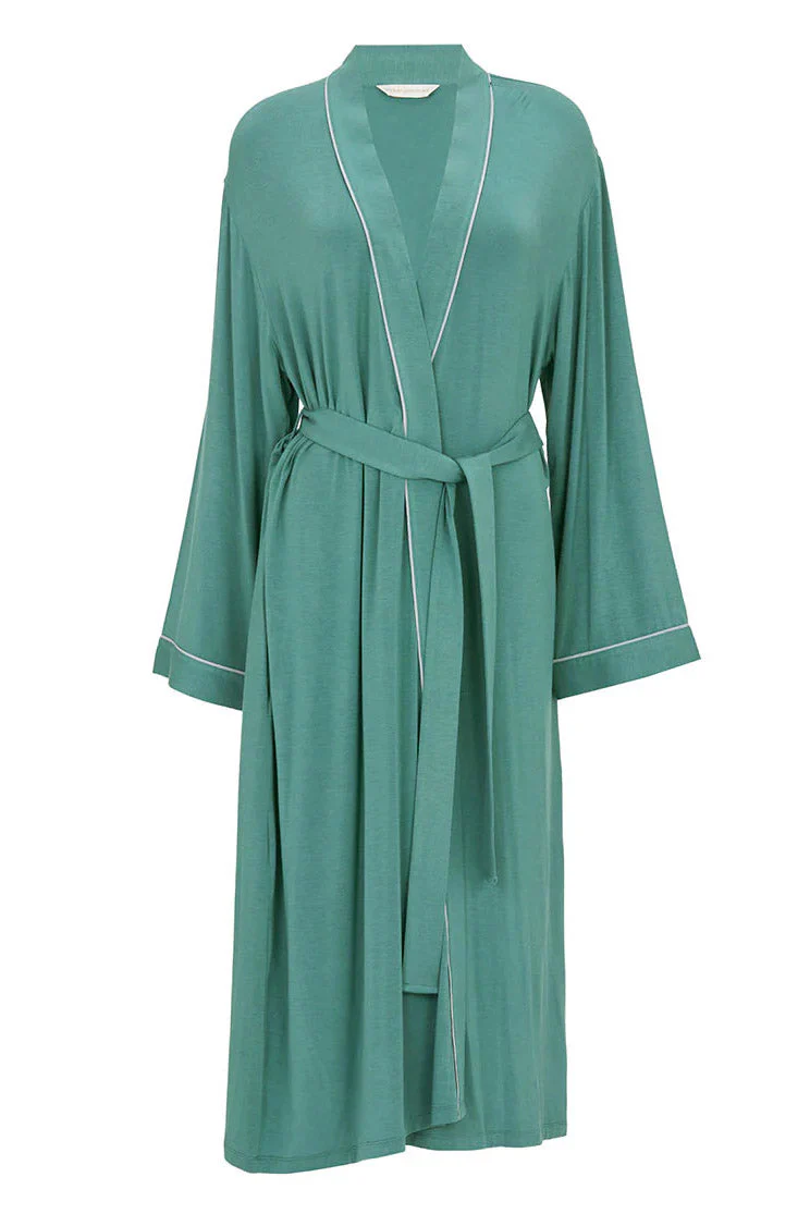 Kallie Jersey Dressing Gown - Seafoam