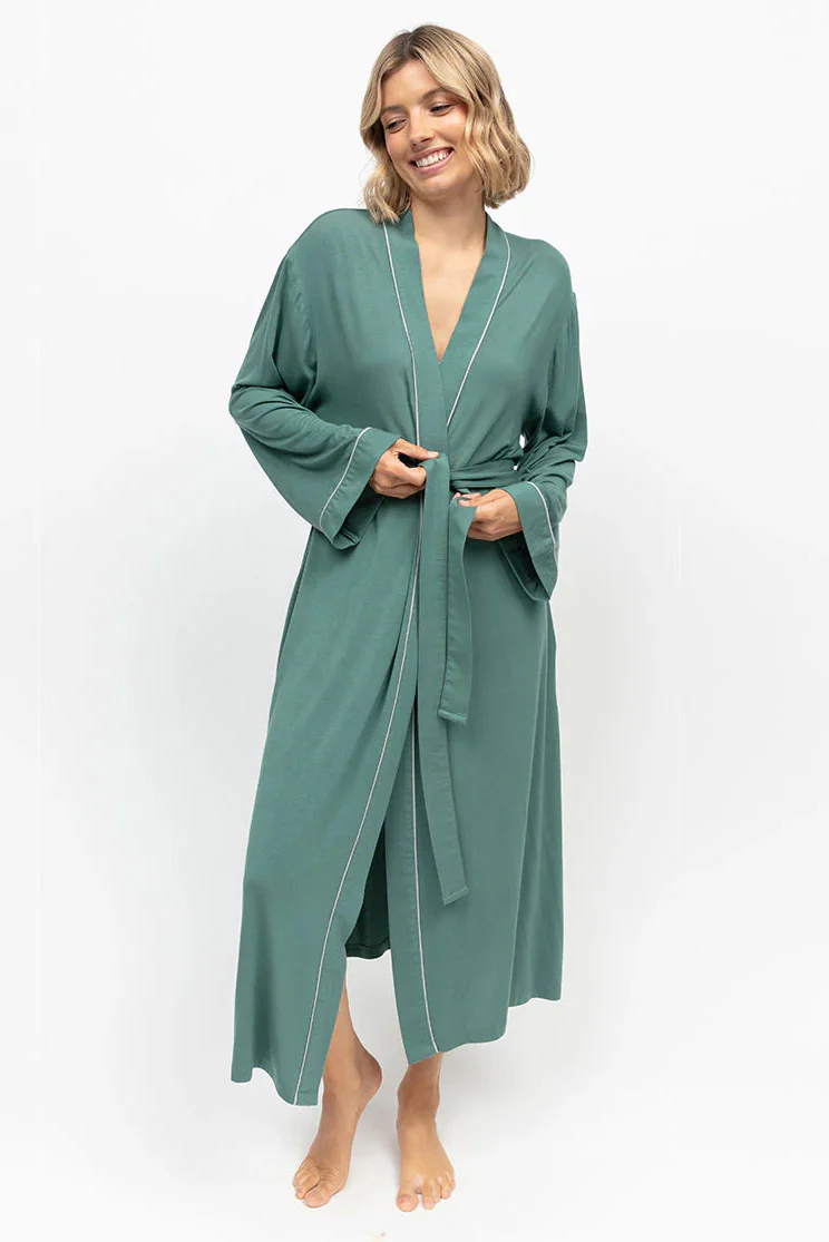 Kallie Jersey Dressing Gown - Seafoam - Image 3