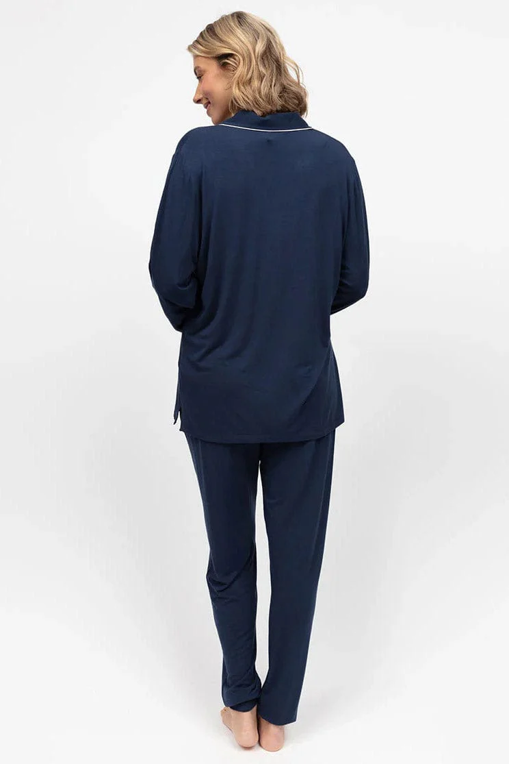 Marina Jersey Pyjama Set - Navy - Image 5