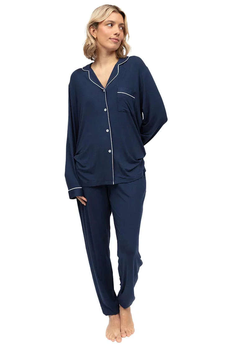 Marina Jersey Pyjama Set - Navy - Image 6