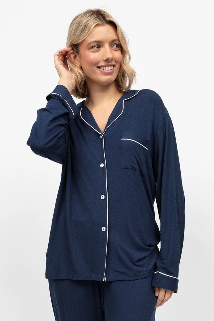 Marina Jersey Pyjama Set - Navy - Image 8