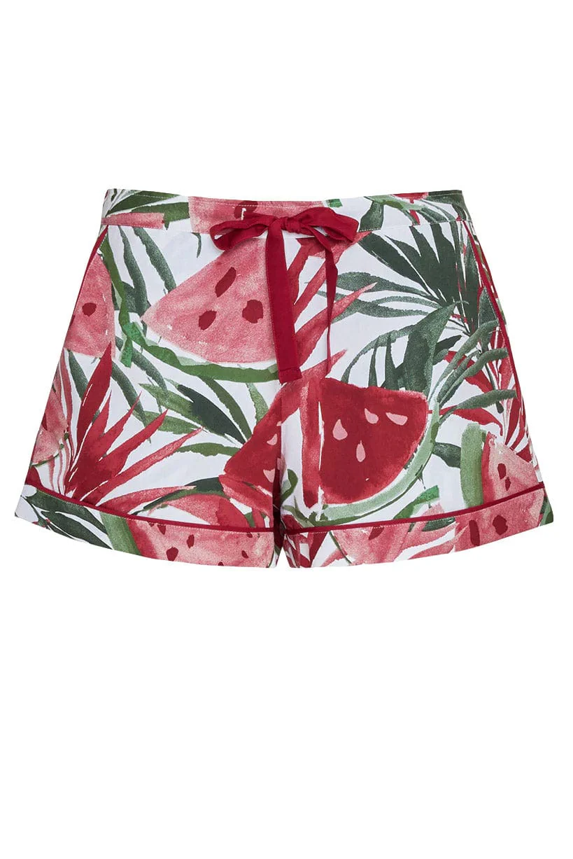 Mel Watermelon Print Pyjama Shorts - Red
