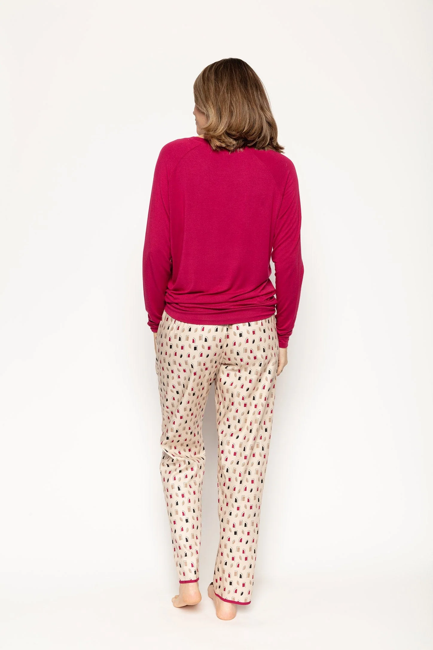 Naomi Cream Geo Print Pyjama Trousers - Image 3
