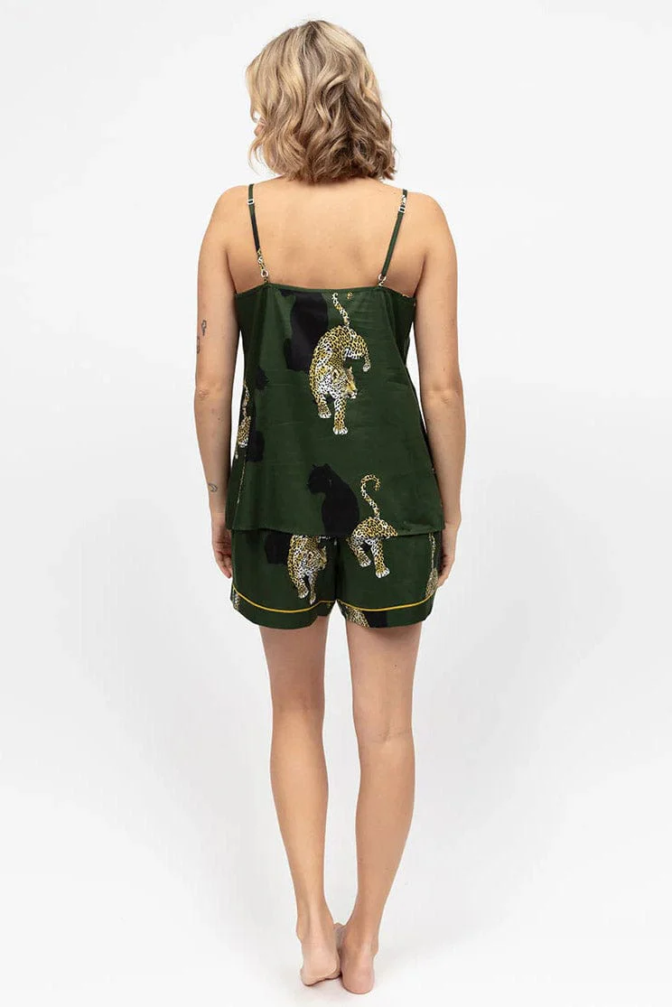 Olive Leopard Print Shorts - Olive - Image 5