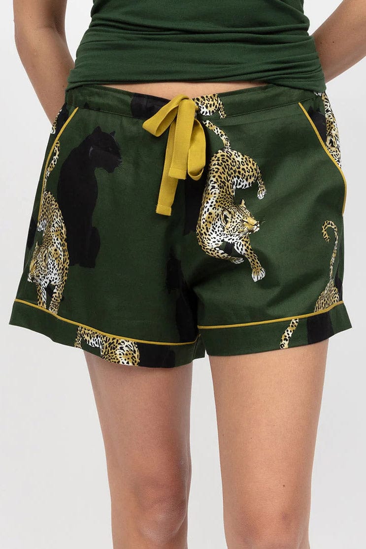 Olive Leopard Print Shorts - Olive - Image 8