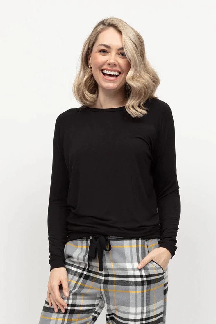 Parker Slouch Jersey Pyjama Top - Black - Image 3