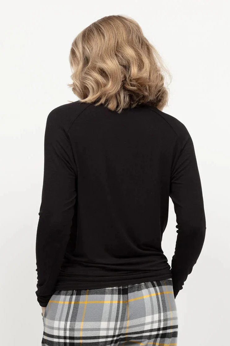 Parker Slouch Jersey Pyjama Top - Black - Image 4