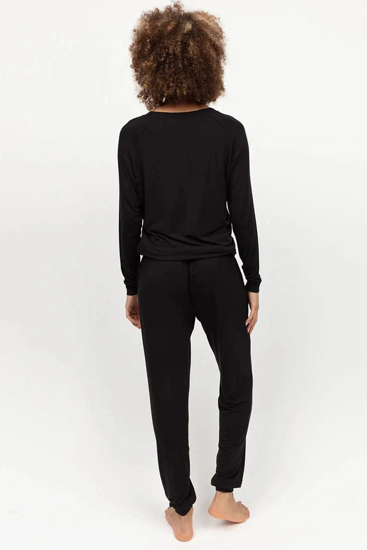 Parker Slouch Jersey Pyjama Top - Black - Image 6