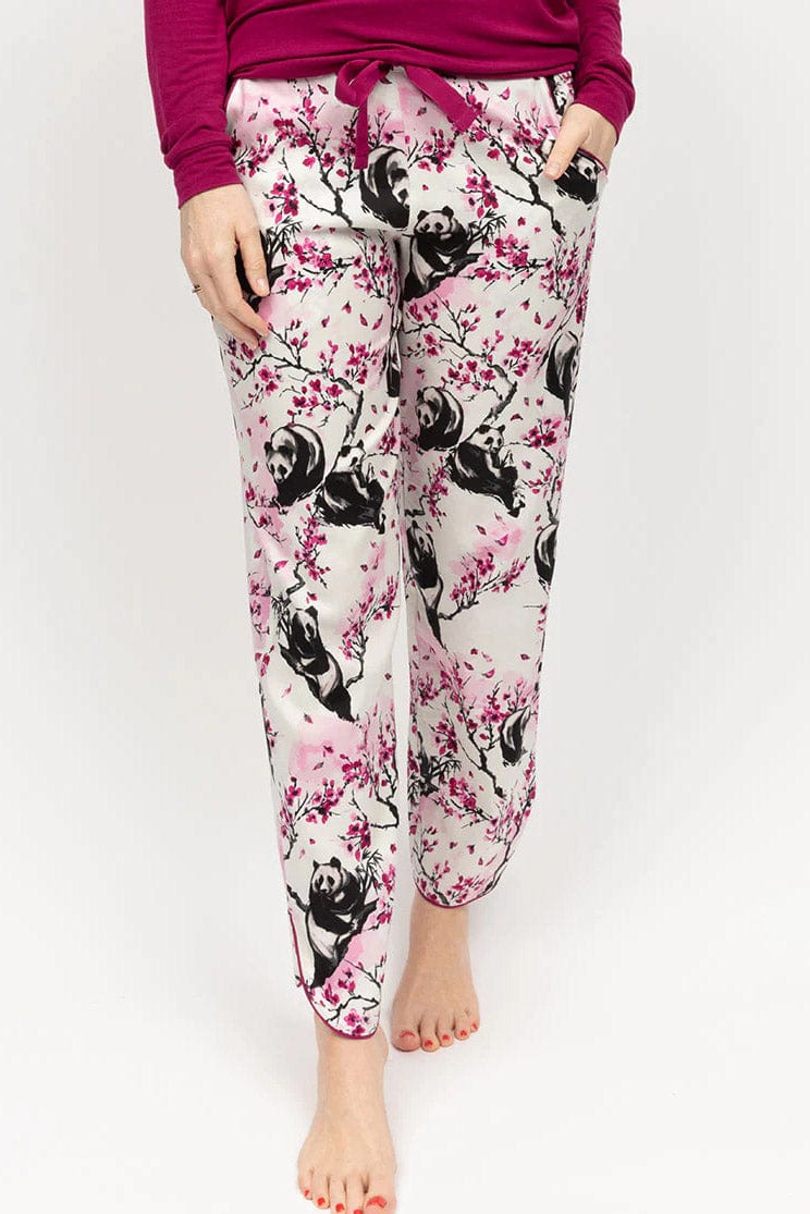 Penelope Panda Print Pyjama Trousers - White - Image 2