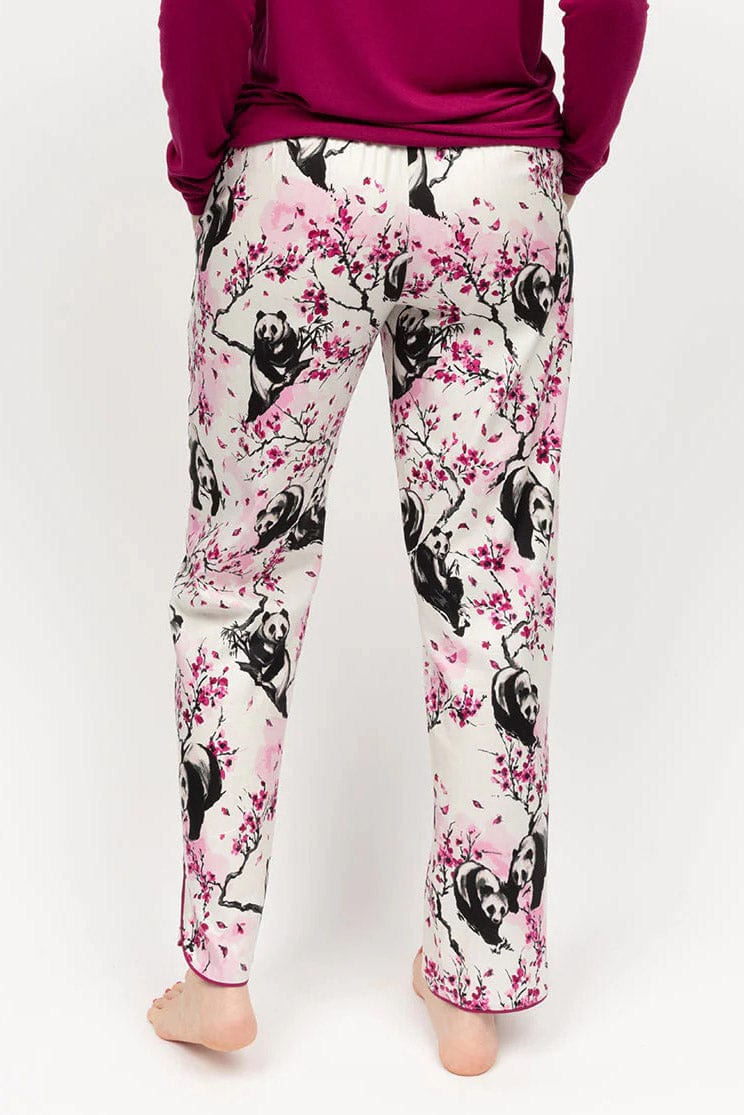 Penelope Panda Print Pyjama Trousers - White - Image 3