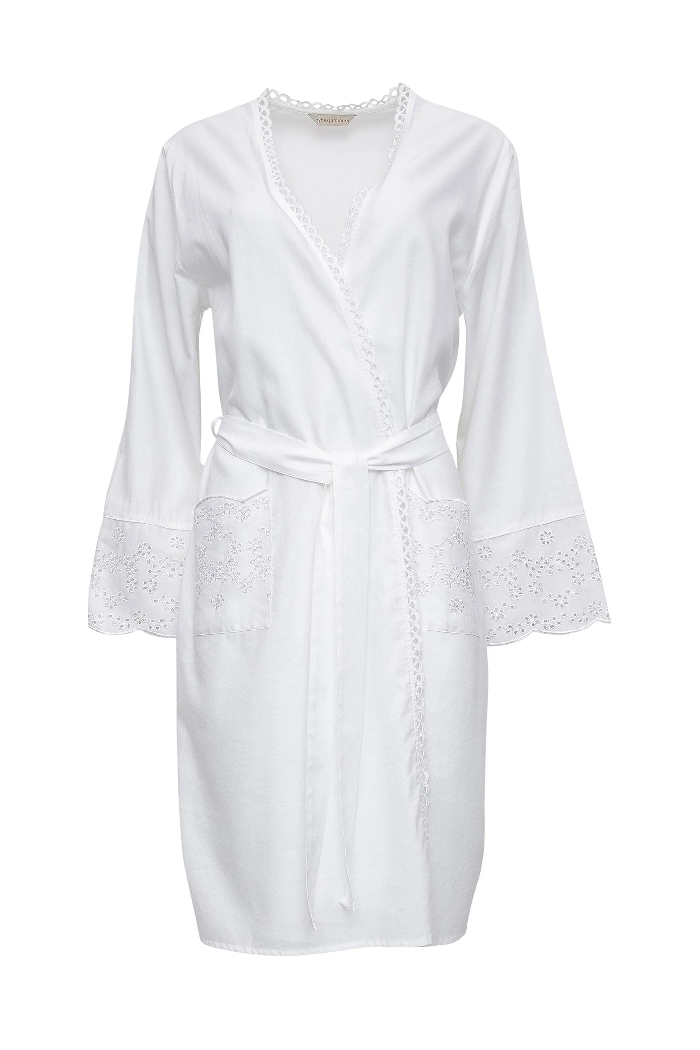 Saskia Embroidered Long Sleeve Short Dressing Gown