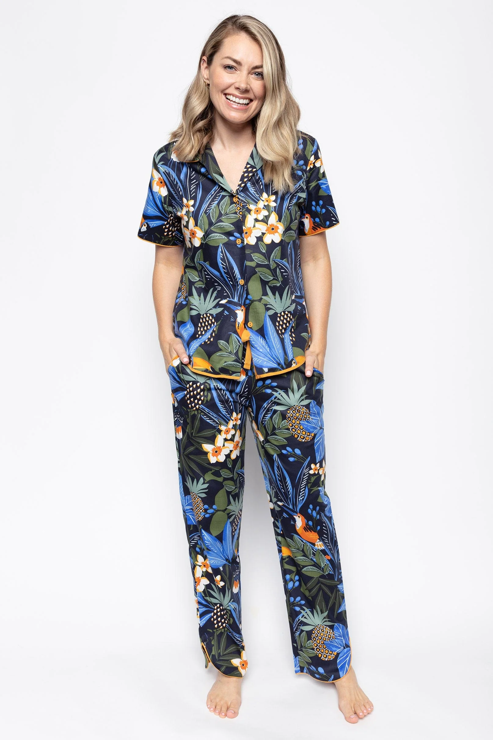 Sierra Toucan Print Pyjama Top - Multi - Image 2