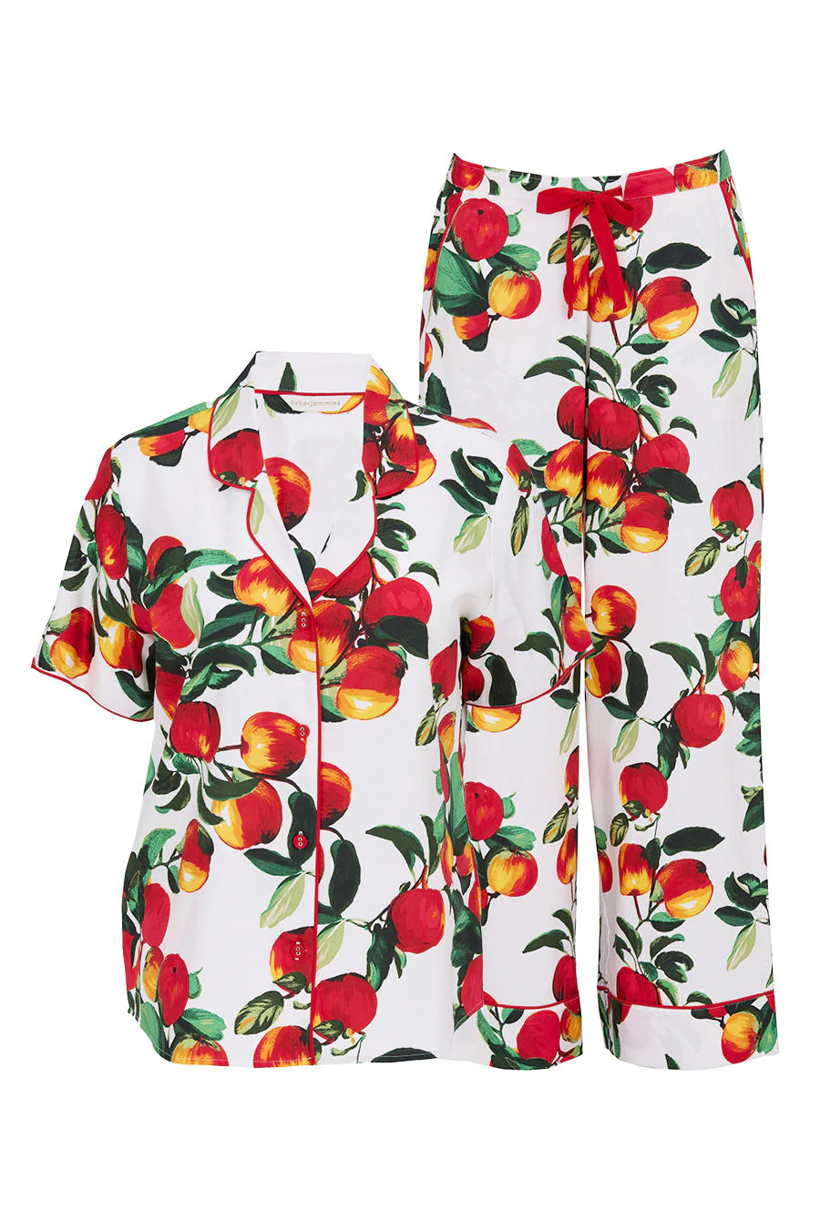 Tara Apple Wide Leg Pyjama Set - Red