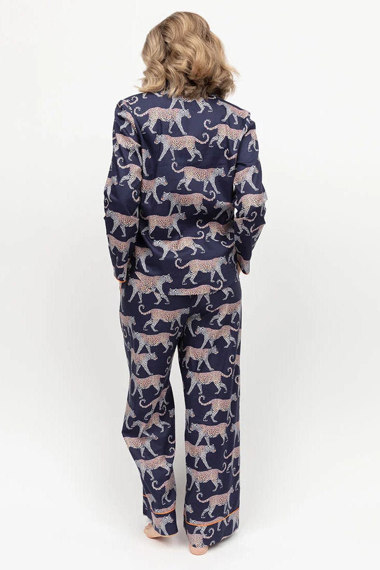 Taylor Leopard Print Pyjama Set - Navy - Image 4