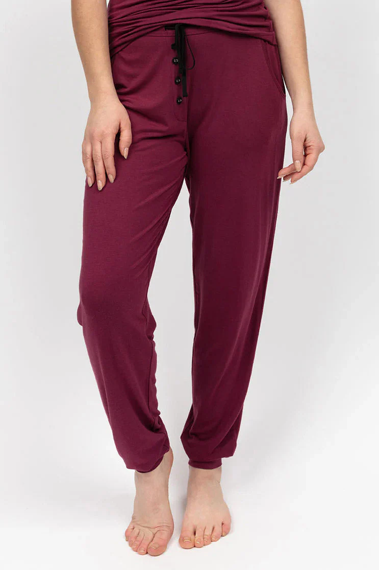 Yasmin Slouch Jersey Pyjama Set - Ox Blood - Image 5