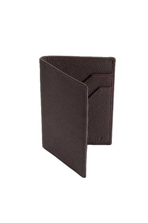 Mens Pebble Grain Leather RFID Passport Holder - Chocolate